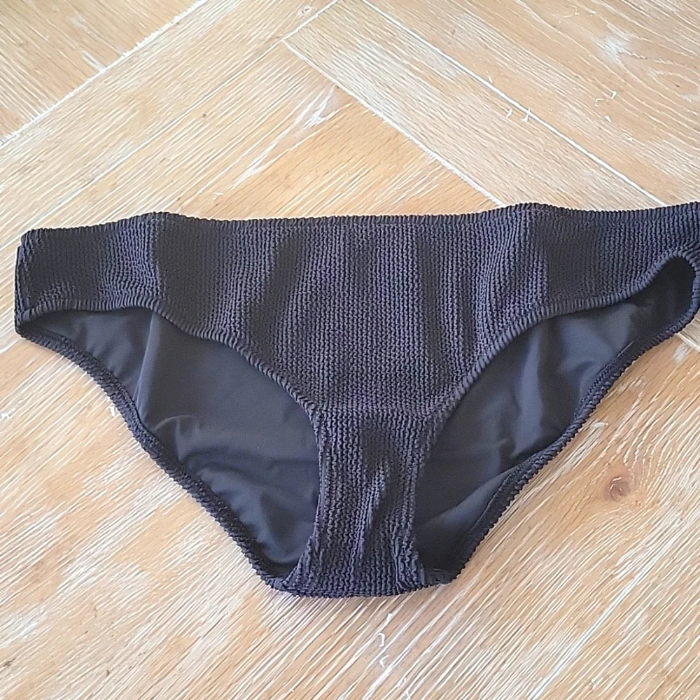J. Crew Textured Bikini Bottom Black Hi-Rise Resortwear Size XXL NWT